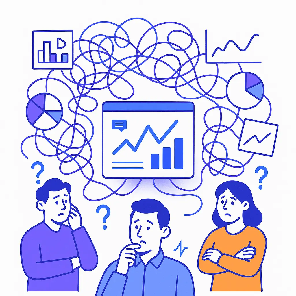 Marketers facing overwhelming dashboards until Pulse Health consolidates data.