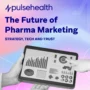 Pulse Health banner showing hands holding a tablet with marketing analytics charts against a pink-and-blue gradient background.