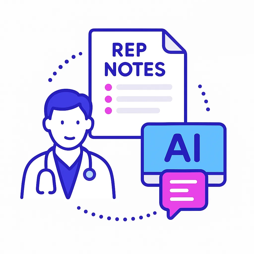 Doctor, rep notes, and AI bubble show how language models extract insights from unstructured medical notes.