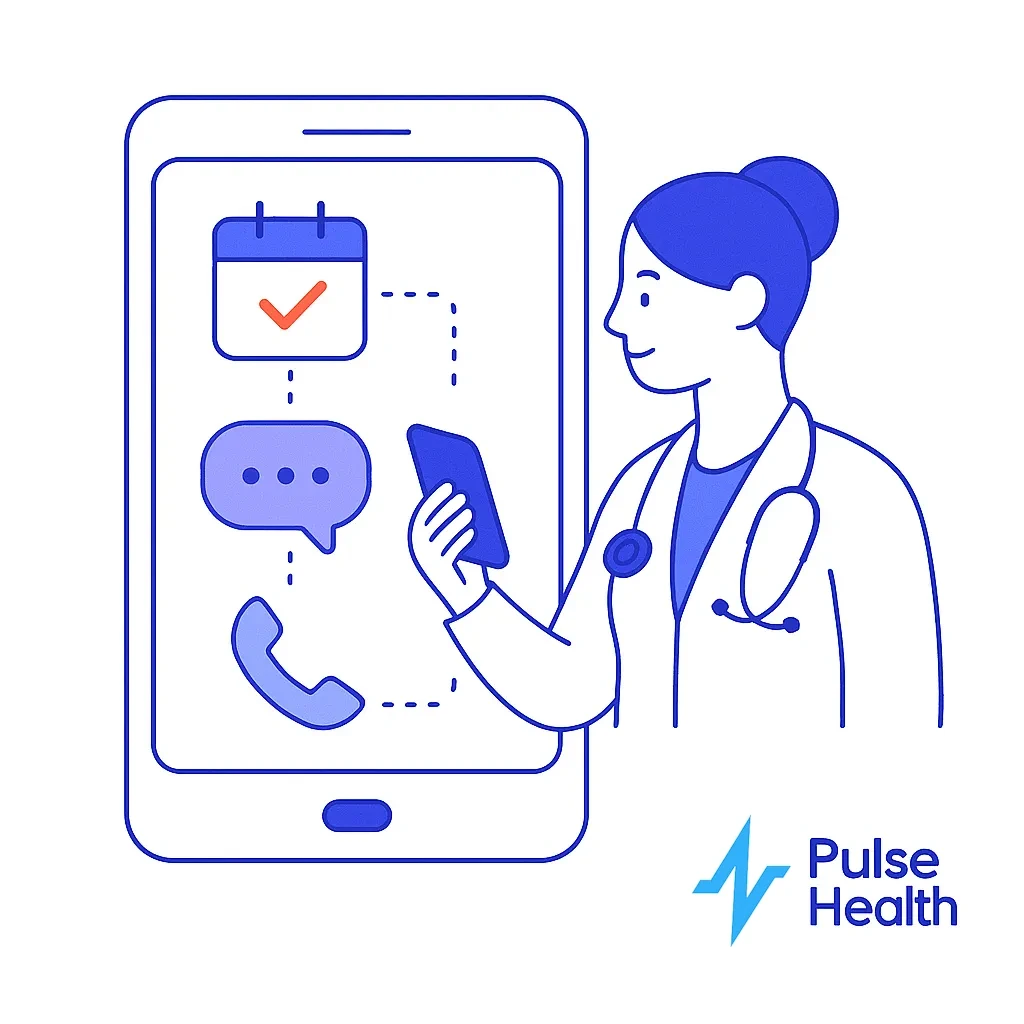 Nurse uses mobile apps for scheduling, chat, and phone reminders to streamline patient outreach.