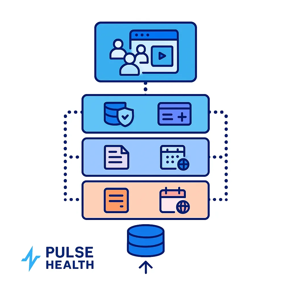 Stacked rectangles of data sources flowing via dotted lines into a unified feature store.