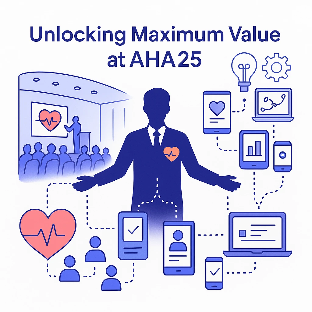 Horizontal bars with icons representing scalability, evidence, fit, ROI and compliance connected to a target.