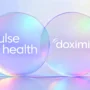 Overlapping iridescent circles featuring the Pulse Health and Doximity logos, symbolizing partnership and integration.