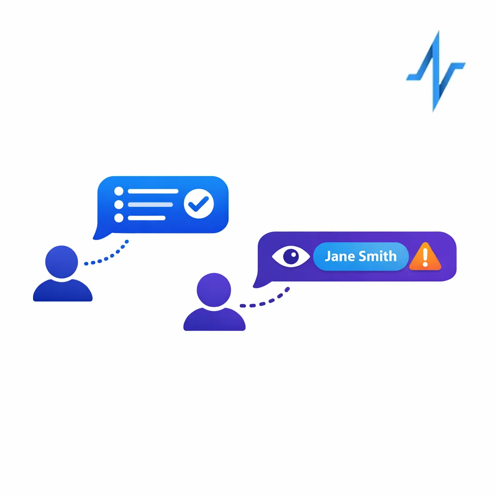 An illustration showing safer path personalization versus revealing sensitive inferred details.