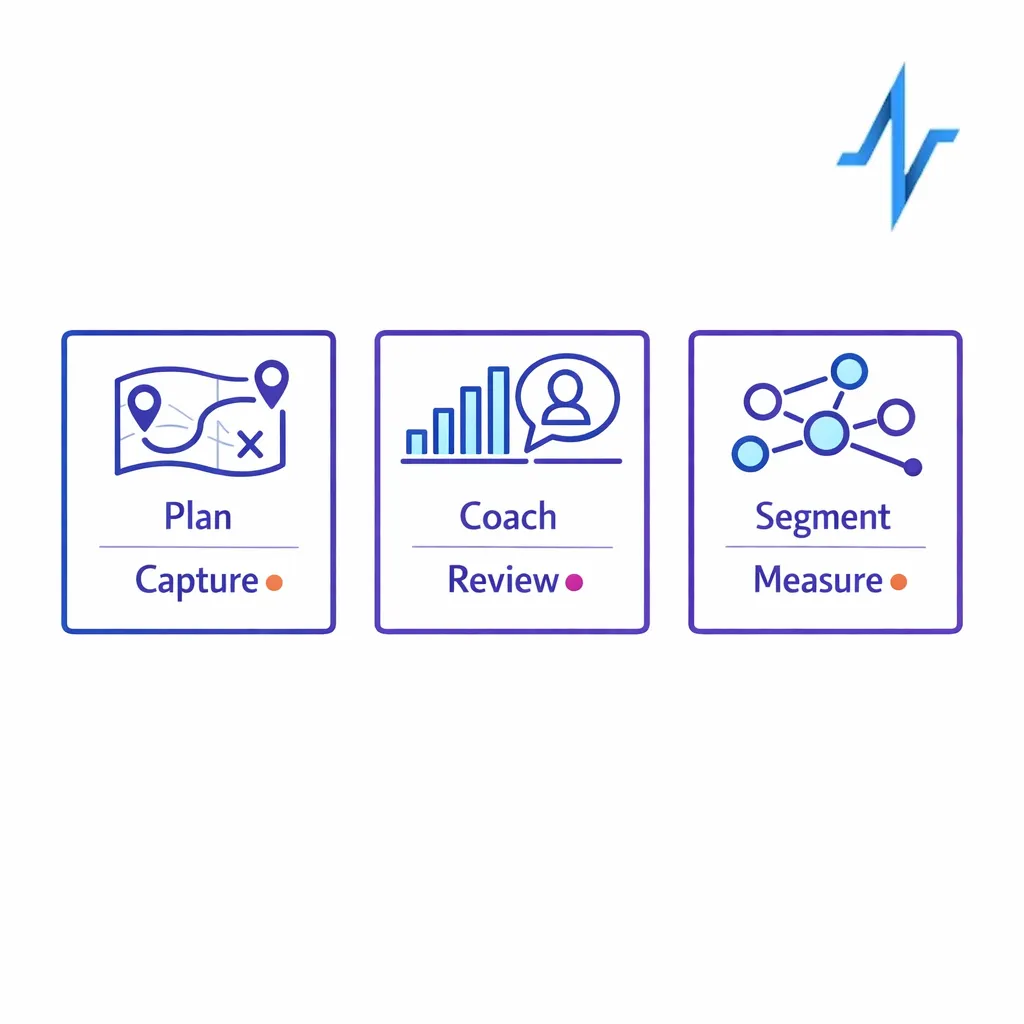 Three role cards show job-focused training for field users, managers, and omnichannel teams.