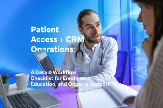 Doctor speaking with patient in a clinical setting for a patient access and CRM operations checklist.