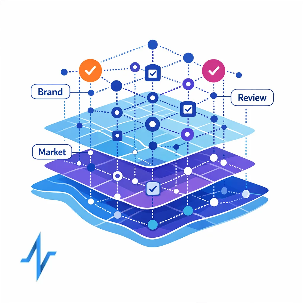 A map-like matrix shows compliance and review complexity increasing across markets and brands.