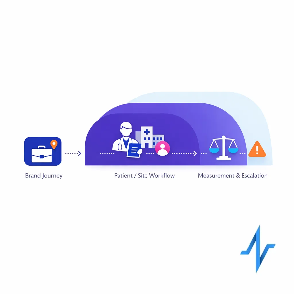 A phased rollout diagram shows one brand journey expanding into broader cross-functional CRM adoption.