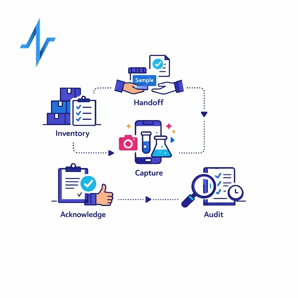 A controlled field activity flow shows sample tracking and structured rep actions in a pharma CRM.