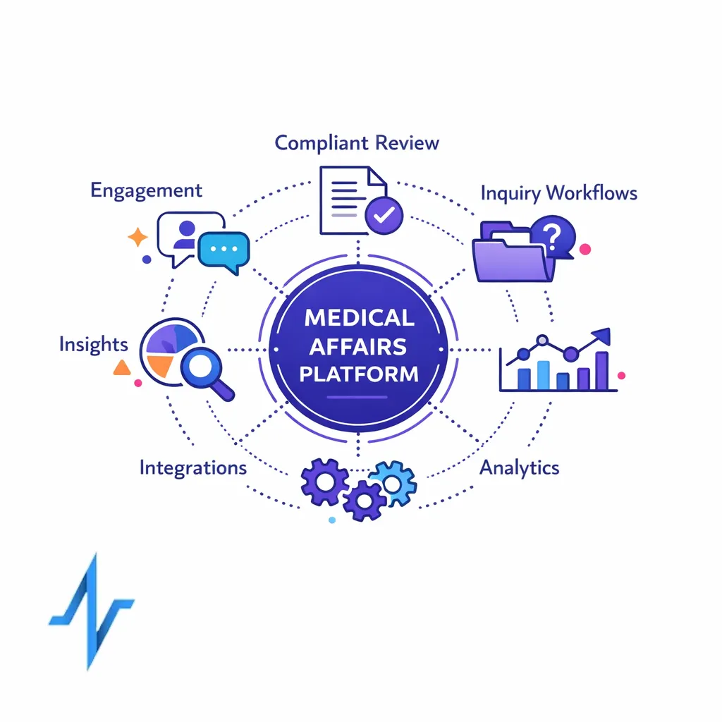 A clean summary diagram presents coordinated engagement, review, insights, analytics, and integrations in one view.