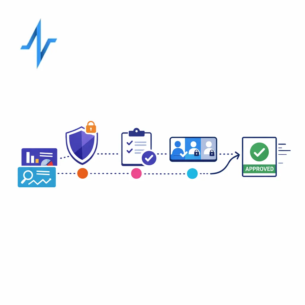 Fast-moving insight cards pass through privacy, review, and approval checkpoints before execution.