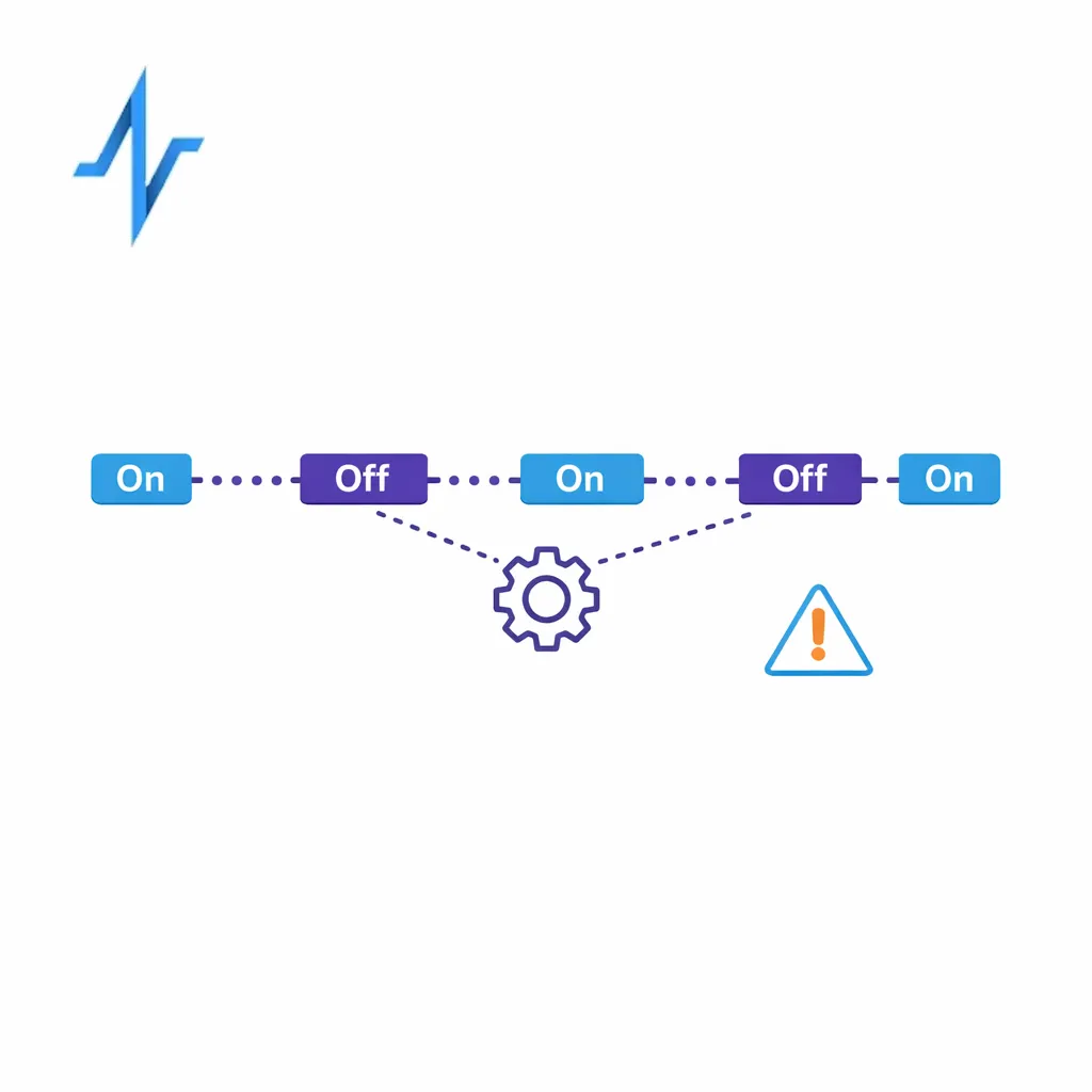 A timeline alternates on and off periods to show a switchback experiment design for operational levers.