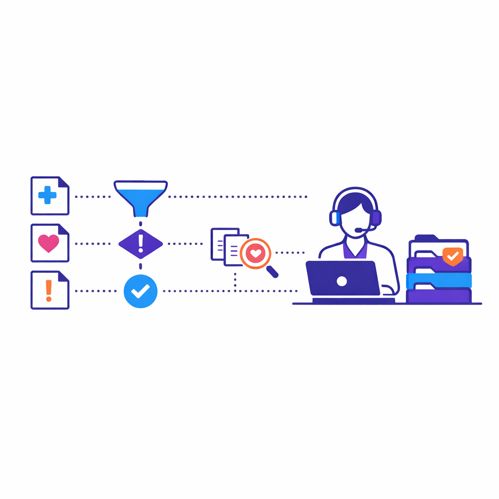 Automation triages reports and reduces friction before clinical experts review the cases.