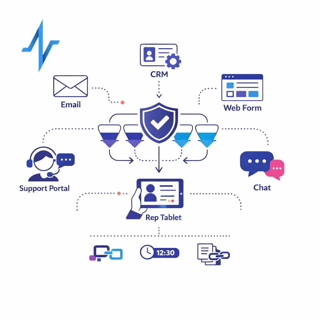 Digital engagement channels feed compliant safety routing without losing context or provenance.