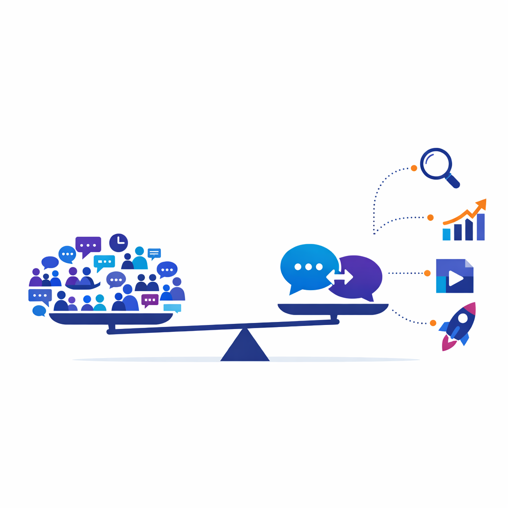 A few high-value exchanges outweigh many low-value meetings in a simple comparison graphic.