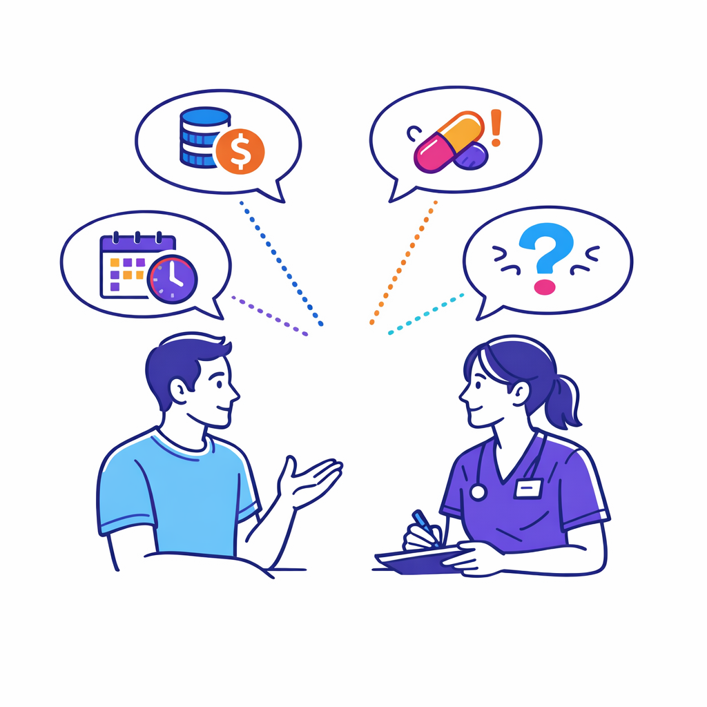 An open patient conversation reveals the real reason a medication routine is breaking down.