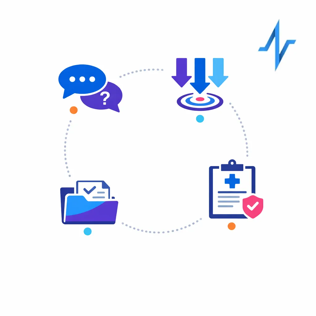 A medical question moves through accurate capture, routing, response, and documentation in one disciplined workflow.