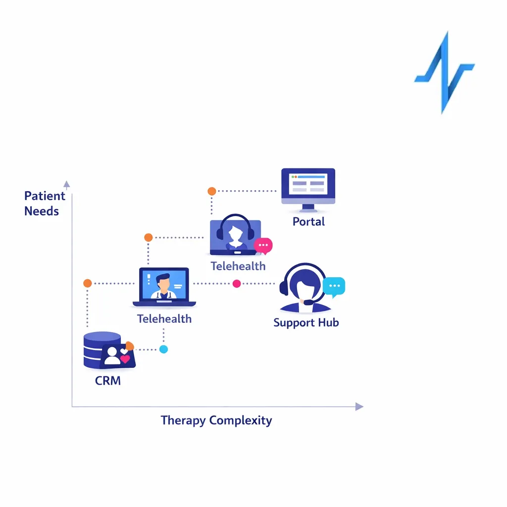 A structured framework maps therapy complexity and patient needs to the right channel mix.