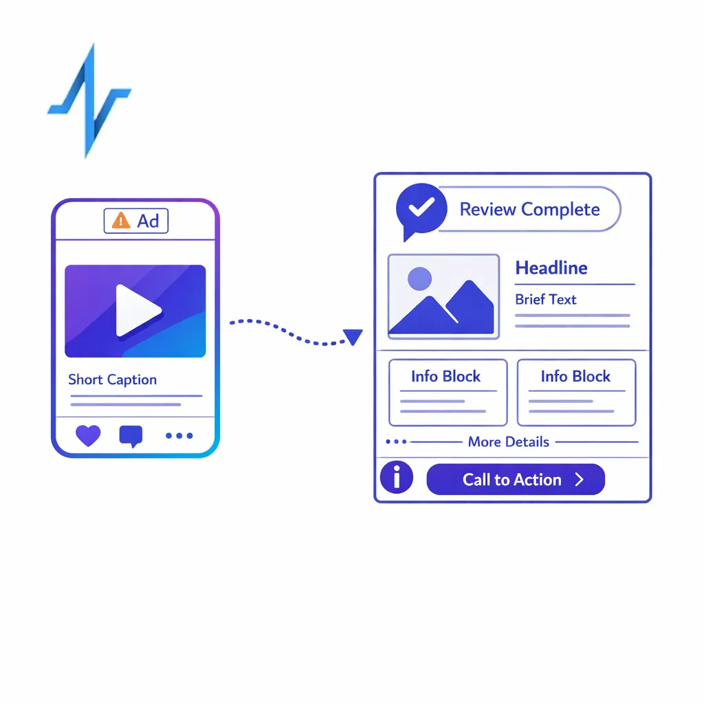A short-form video tile routes viewers to a fuller educational destination with balanced information.