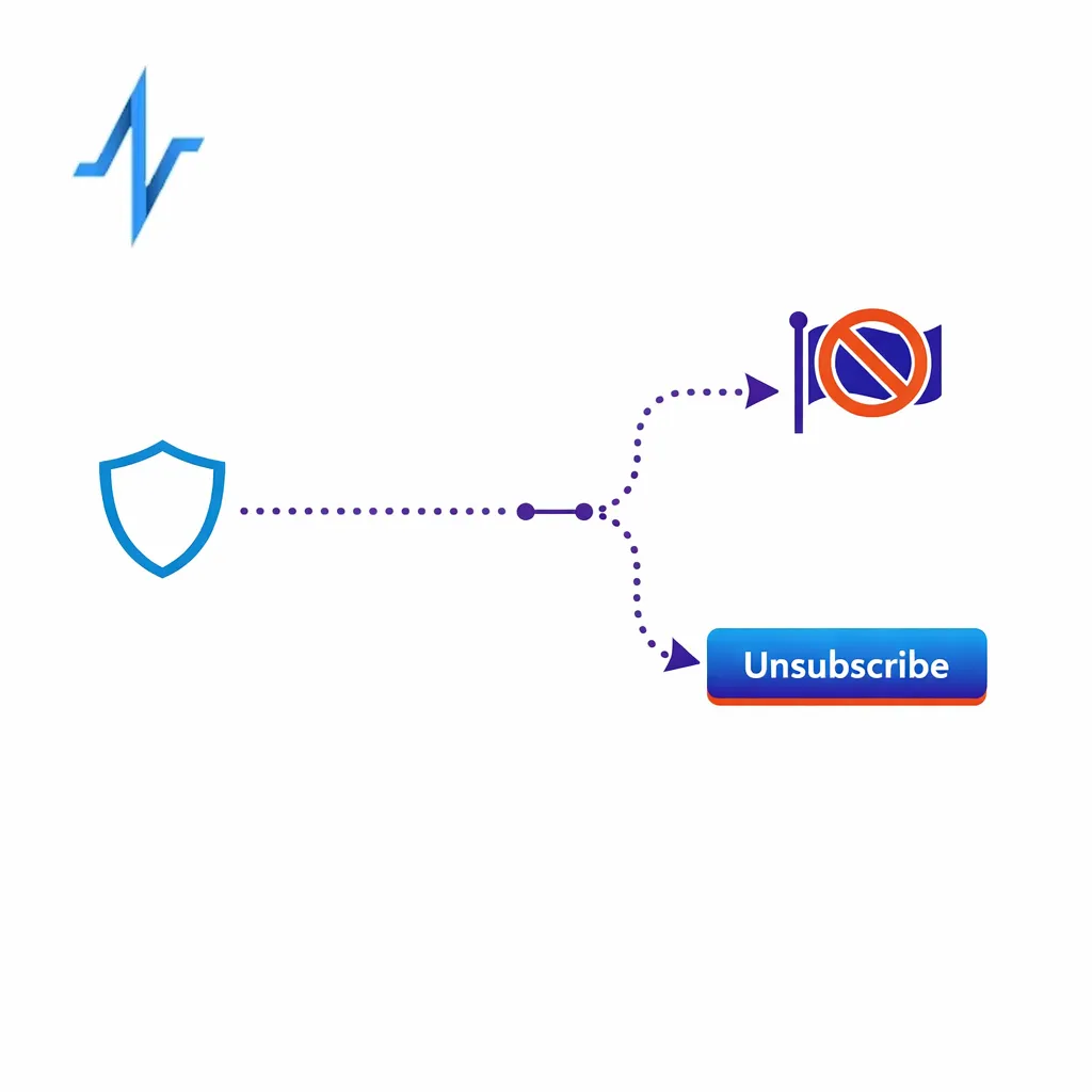 A one-click unsubscribe button is shown as a simple safe exit to prevent spam complaints.